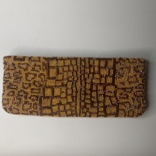 Beaded Neiman Marcus Mini Clutch with Zipper 9  x 4  Animal Print-Sparkles 