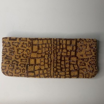 Beaded Neiman Marcus Mini Clutch with Zipper 9 x 4  Animal Print-Sparkles!!