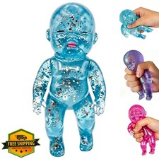RVBVEZW Baby Squishy Toys Blue Glittery Sugar