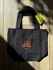 RARE NEW TRADER JOE'S BLACK HALLOWEEN Mini-Tote Bag - MISPRINT Upside Down Logo