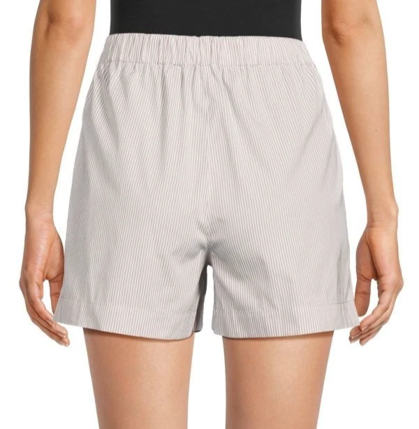 Novo com etiquetas - Shorts de algodão cintura elástica teoria, listras finas, areia multi - 12 - Imagem 2 de 2