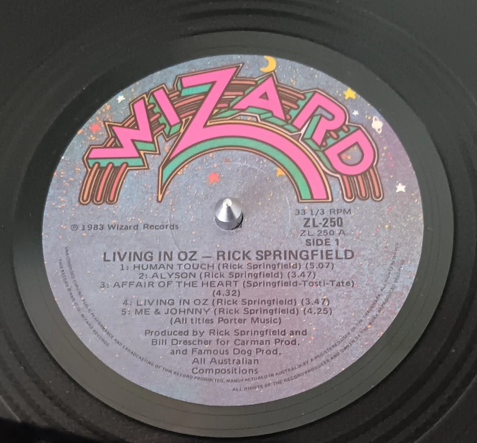 Rick Springfield ‎– Living In Oz - 1983 LP record VG+, cover VG, minor warp - Image 3 of 3