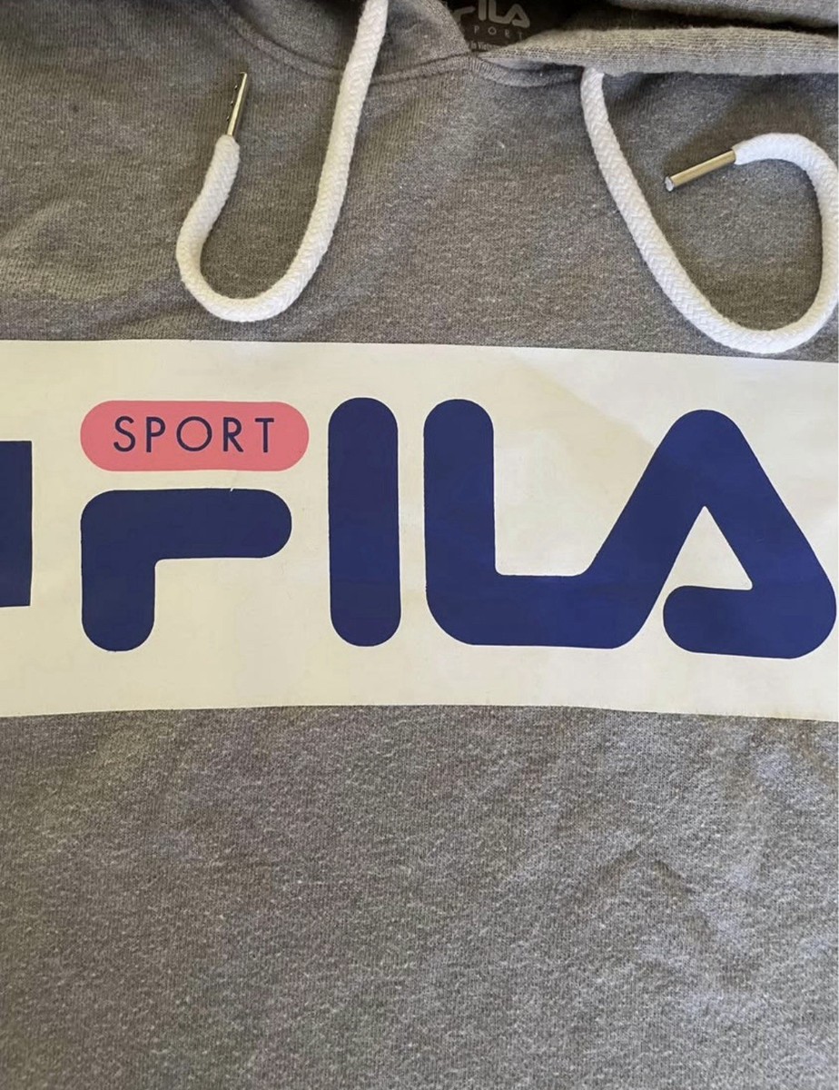 Fila Women's M Hooded Hoodie Sleeveless Sporty Gray Dress Jersey Knit Athletic View 2