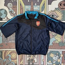 Navy Blue Arsenal Soccer Windbreaker Track Jacket Size Medium
