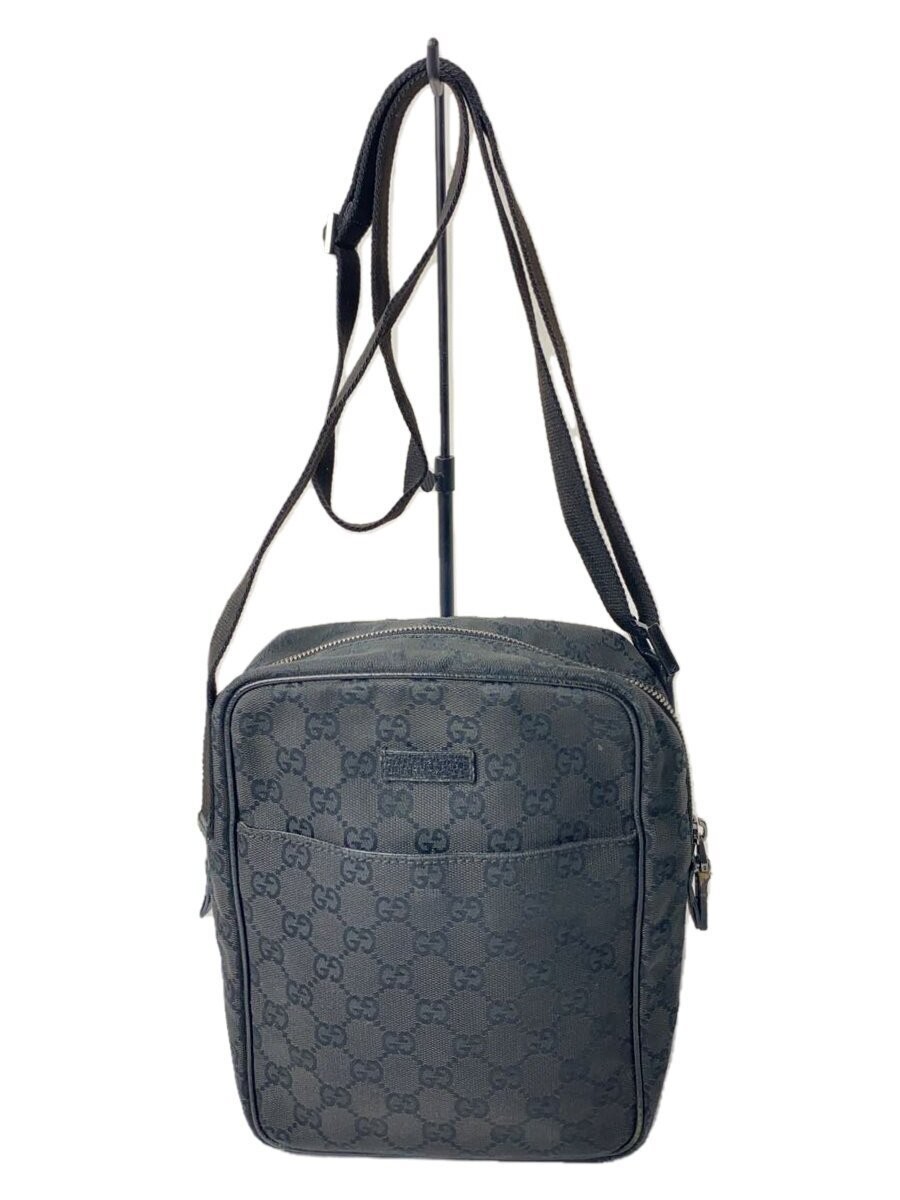 GUCCI GG Canvas Black Shoulder Bag