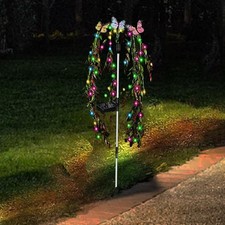 LED Solar Butterfly Lights Garden Outdoor Waterproof Landscape Pathway Stake UK