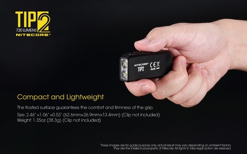 NITECORE TIP2 Luz de Bolsillo 720 Lúmenes Antorcha USB Recargable Llavero Linterna - Imagen 21 de 24