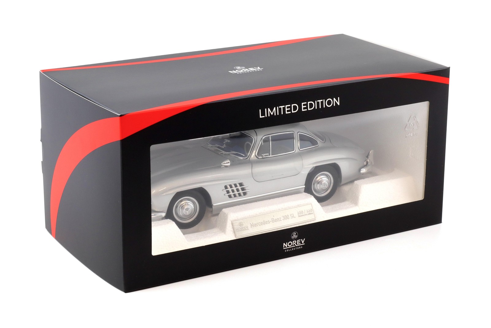 1:18 Norev Mercedes 300 SL Gullwing 1954 Silver/Blue Interior - Lim