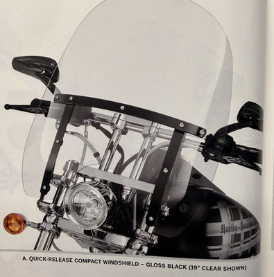 #ad SOFTAIL Quick Release Detachable Windshield 16quot; Low Profile Lightly Smoked C4 $449.95