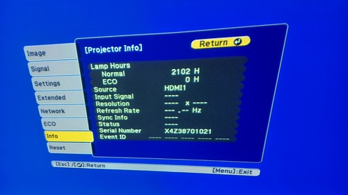 Epson PowerLite 109W 3LCD Projector 4000 Lumens 1280 x 800, No Remote 2102 Hours - Photo 5/5