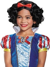 Snow White Wig Disney Princess Fancy Dress Halloween Child Costume Accessory