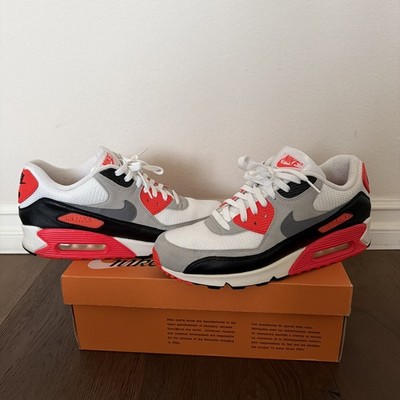 Nike Air Max 90 OG Infrared White Cement Grey Black Men's Sneaker 725233-106