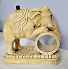 Vintage Circus Elephant Lamp Clock Ceramic Chalkware — photo 1