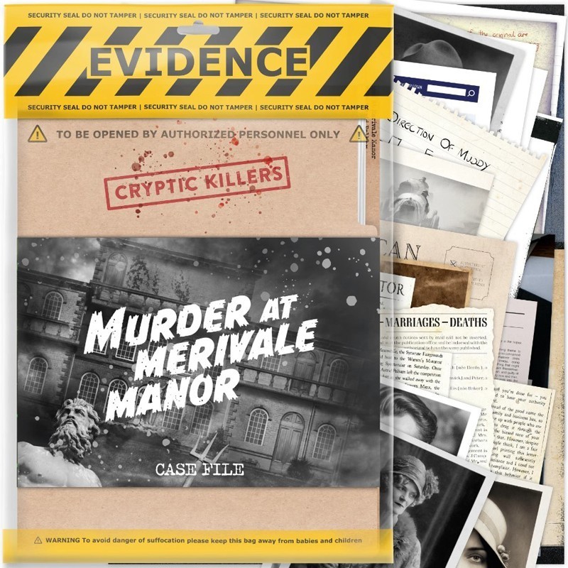 Cryptic Killers Unsolved mystery game - Murder at Merivale Manor
