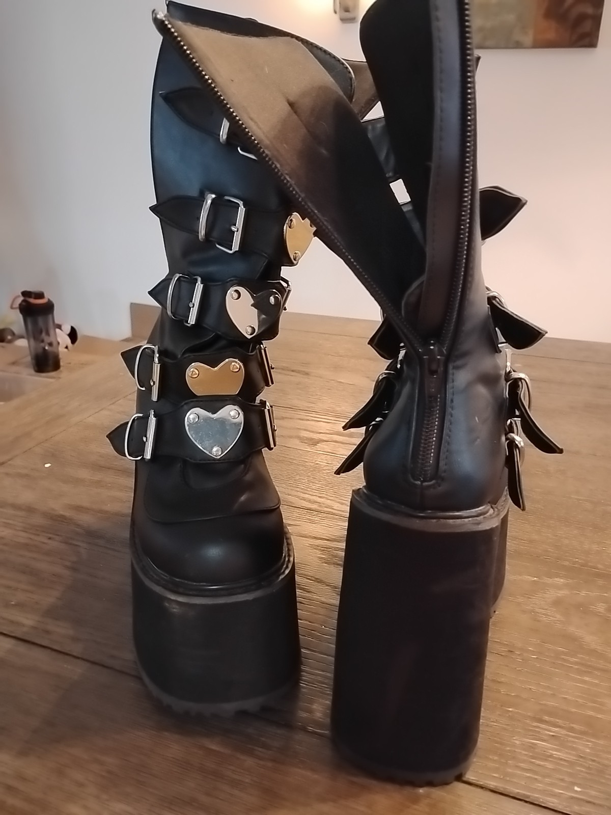 Demonia Women's Size 7  Boots Swing 230 Black Hea… - image 11