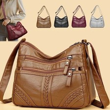 Women  s Soft Leather Crossbody Bag, 2026 Retro Multi-pocket Shoulder Handbag