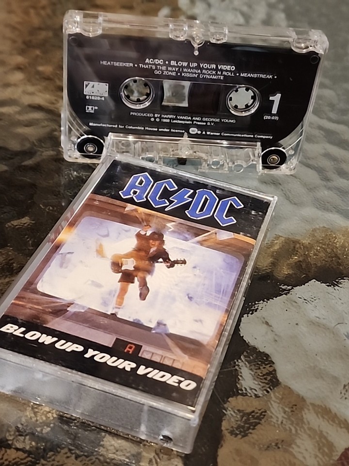AC/DC Cassette Tape Lot WHO MADE WHO/ DIRTY DEEDS/ BACK IN BLACK & BLOW ...