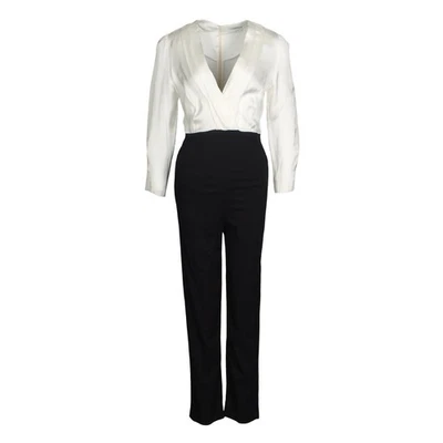 Sandro Paris Combinaison Femme Col V Viscose Noir Blanc SFPCO00040 T40 L T3 - Photo 1/4