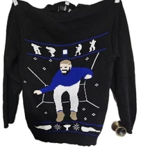 S.Wish London Black Knit Ugly Christmas Sweater – Dancing Drake Hotline Sz  S/M