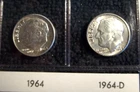 Roosevelt Dime lot  1964  P-D   90% Silver (Lot of 2)  (NR)