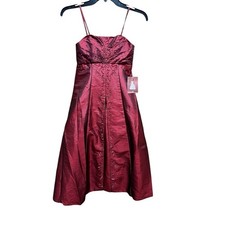 Vintage Girls Size 8 Lida USA' Formal Dress Red Wine Burgundy NWT