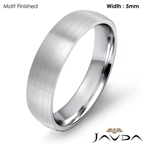 Light Weight Comfort 5mm 18k Gold White Men Wedding Band Dome Ring 7.6g 12-12.75 - 第 2/4 張圖片