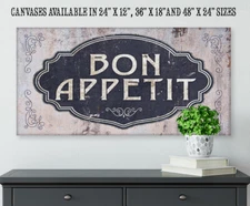 Bon Appetit-Large Canvas Wall Art-Stretched on a Heavy Wood Frame-Ready to Hang