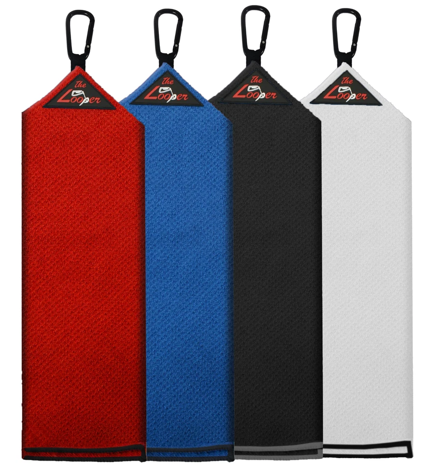 ProActive Sports Looper Tri-Fold Golf Towel with Carabiner Clip 420 GSM