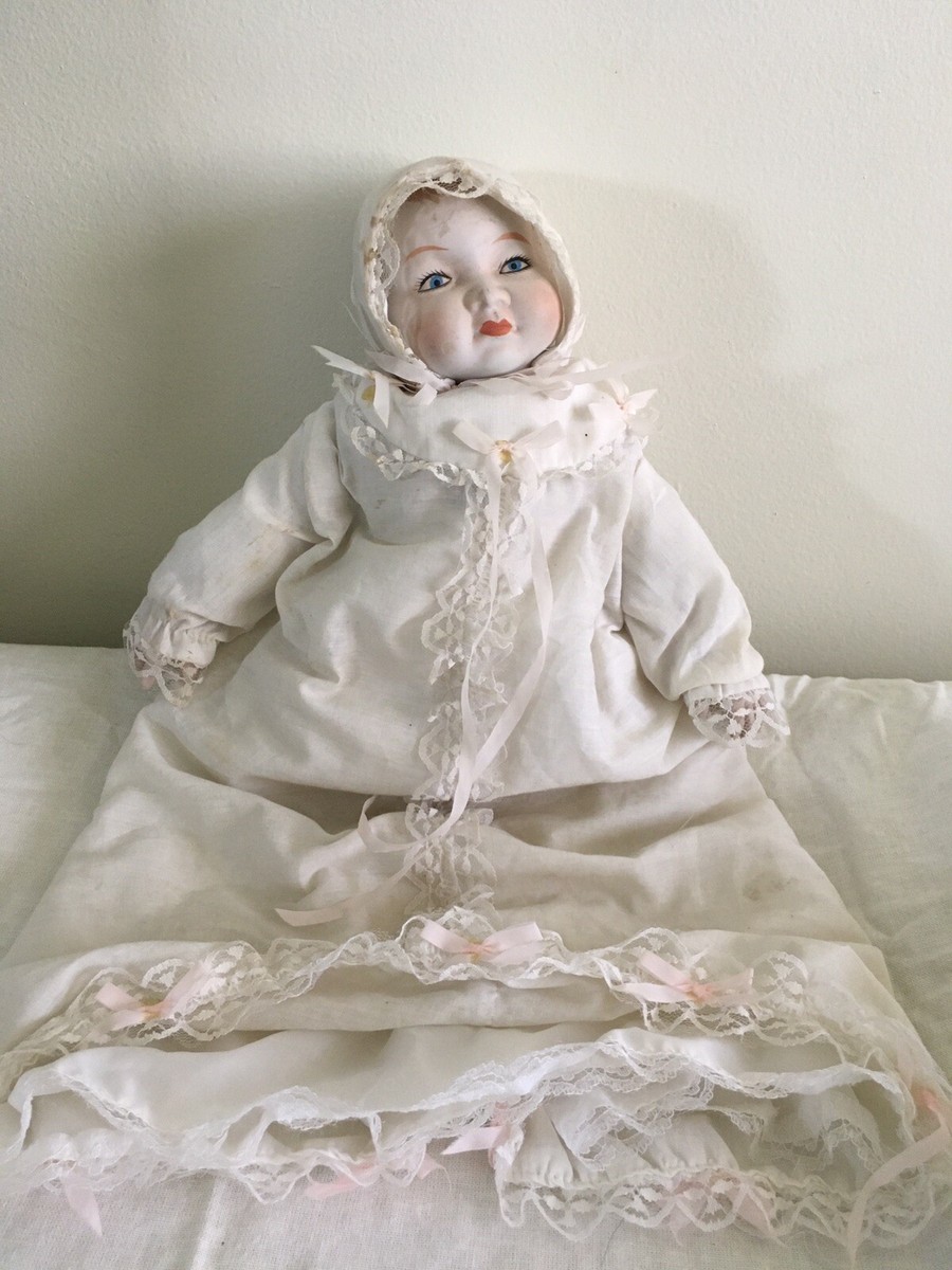 Vintage Bye-Lo Style BABY DOLL Porcelain Hands Face Soft Body No Feet  12/24”