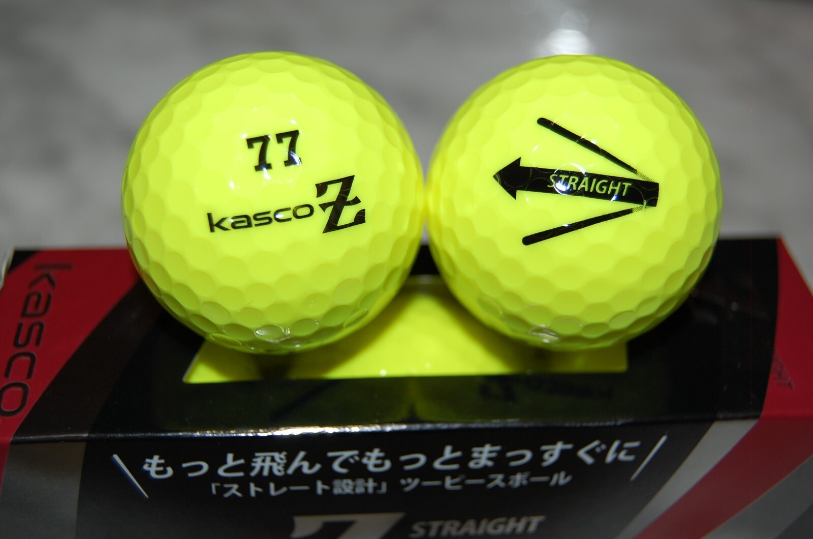 KASCO Z STRAIGHT Target Line  2 DOZEN Yellow  Golf Balls  FREE 2 Dozen TEES