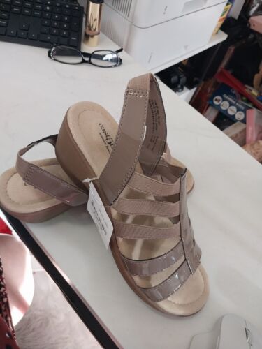 East 5th INGA Nude Open Toe Strappy Sandals Shoes Heels Memory Foam Size 8.5 - 第 2/6 張圖片