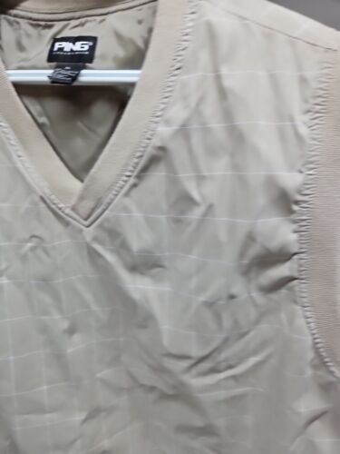 PING GOLF COLLECTION WINDOWPANE WIND VEST Olive White, X-Large. EUC - Picture 3 of 11