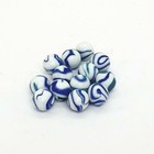 Lot 20 Marbles Toy Antique Blue Alley Swirl Vintage Old Art Shooter Games 16mm