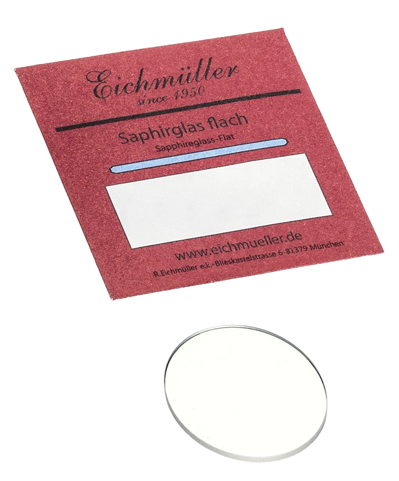 Cristal de reloj cristal de zafiro cristal de repuesto plano 1,5 mm grosor Ø 28 - 31 mm Eichmüller