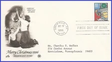 USA3 #3108 ADDR PCS ARTCRAFT FDC   Christmas Family at fireplace