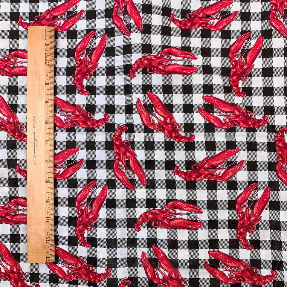 Tela de mantel de PVC vintage Daisy Kingdom Springs cangrejo en guinga 0509 3 yardas Foto 2 de 4