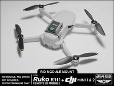 DJI Mini 1 and 2 Ruko R111 Remote ID Module Mount (RID Module Not Included)
