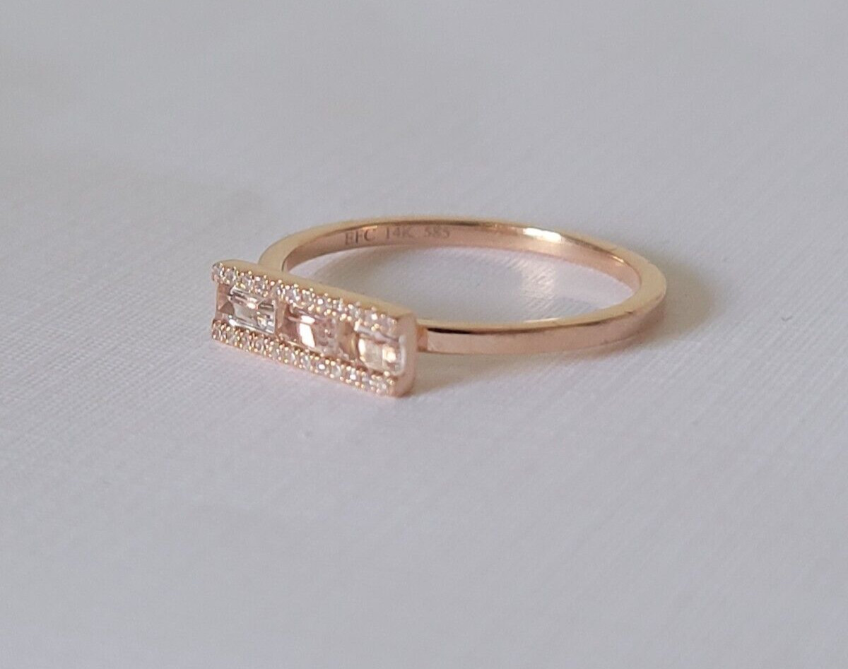 EF Collection 14K Rose Gold Diamond and Topaz Bag… - image 6