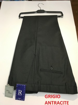 Pantalone Uomo Classico Invernale PURA LANA-Vestibilità Drop 4-MADE IN  ITALY | eBay