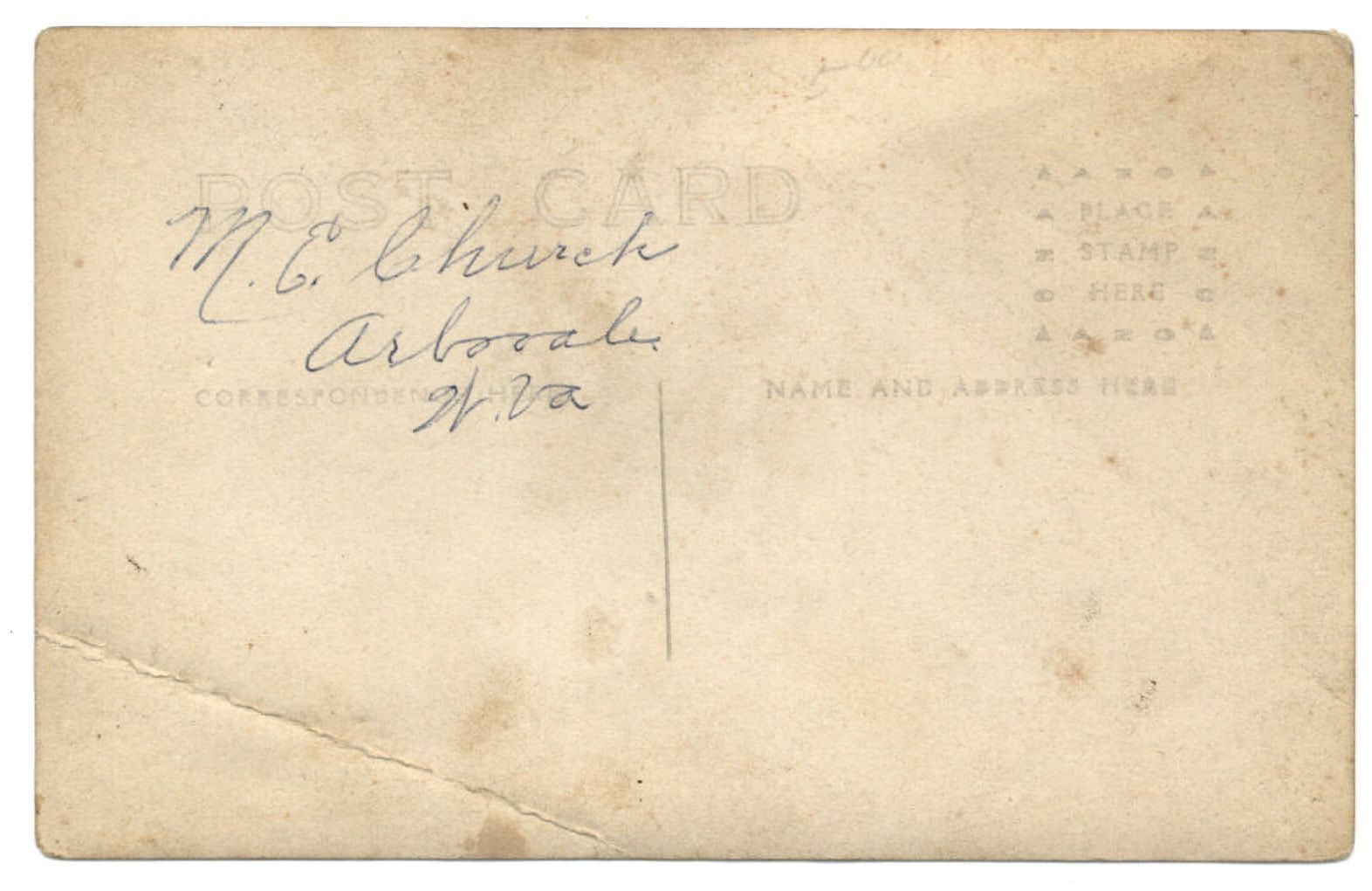 RPPC Arbovale West Virginia M E Church 190418 vintage real photo