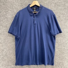 Calvin Klein Polo Shirt Men XL Blue Collared Button Up Short Sleeve Cotton