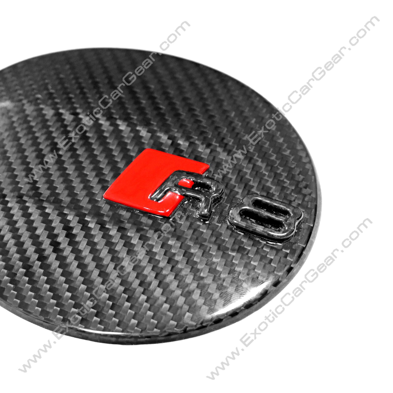 Audi R8 V10+ 2016+ Carbon Fiber Fuel Door Cover With Red Accent