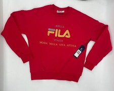 Fila Sweater Archive Revival Pullover Red Y2K Sz XS NEW NWT N144