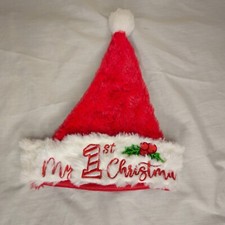 "My First Christmas" Red And White Infant Baby Santa Hat - EUC Fast Shipping BIN