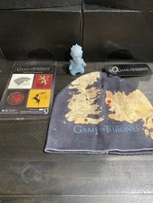 Lot Of Game Of Thrones House Sigil Magnet Set Beanie And Ice King Figure HBO