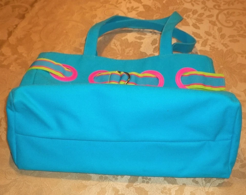 RALPH LAUREN~BOLSO DE HOMBRO AQUA~NUEVO Bolso de Mano de Bolsillo~AZUL~Beach TOTE Shopper Foto 4 de 4
