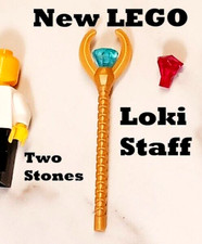 Nuevo LEGO Loki Arma Bastón Teseracto Piedras Azul Rojo Faraón Thor Hermano