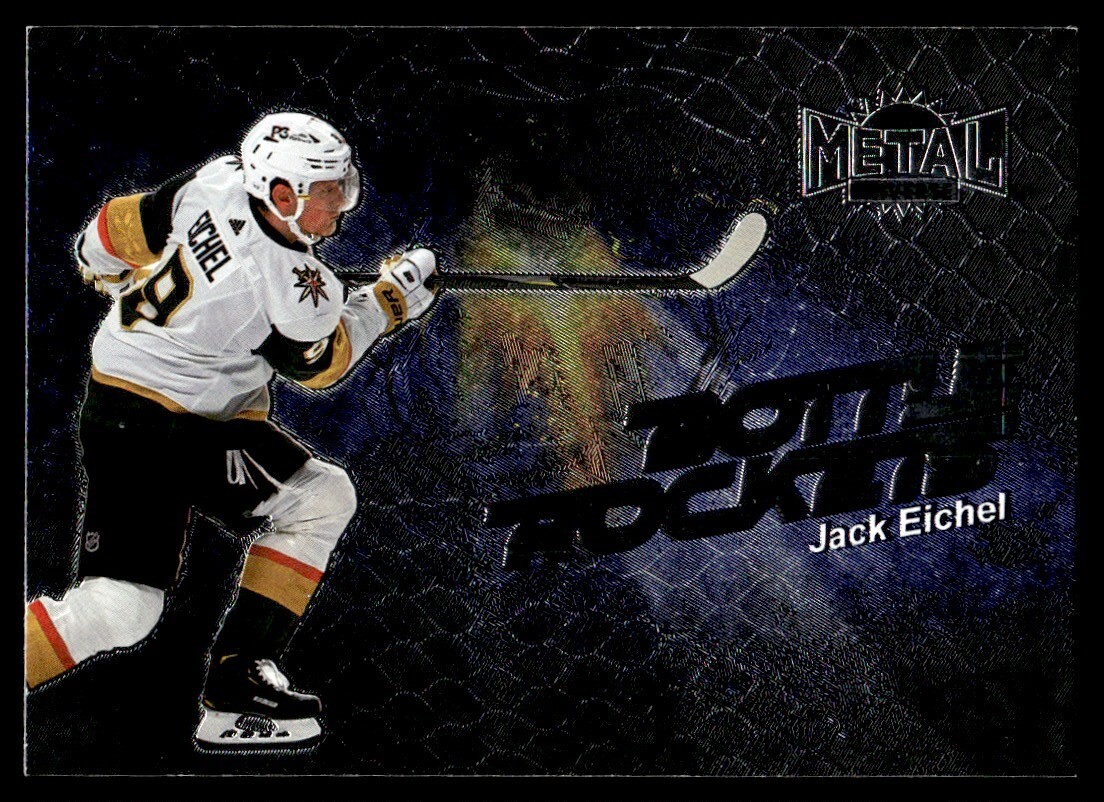 Jack Eichel #BR-6 2022-23 SkyBox Metal Universe Bottle Rockets Vegas Golden