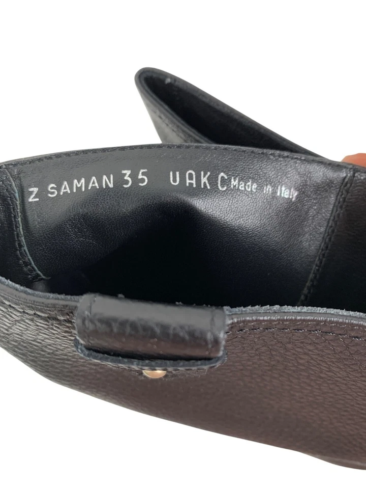 Bally Mujer Talla 35 EU 5 EE. UU. Negro Cuero Botas Altas Cremallera Lateral Tacón Bajo Italia Foto 2 de 4