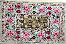 100 Cotton suzani bedspread woolen embroidered for decor of house, wall hanging